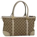 Sac fourre-tout en toile GG Gucci beige 257069 Auth 78293