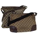 Bolsa de Ombro GG Canvas Gucci 2Set Bege Marrom Auth ti1799