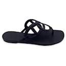 Hermes Paris Black Rubber Egerie Thong Sandals Shoes Size 36 - Hermès