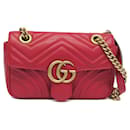 Bolsa de ombro de couro Gucci GG Marmont para mulheres