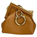 Fendi 7AS051 First Pouch in Brown Leather