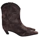 Khaite Les Bottes Cheville Dallas Suède Brun Cowboy Western