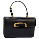 PRADA Bolsa de mão com fita Couro envernizado Preto Auth am6589A - Prada