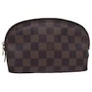 LOUIS VUITTON Pochette Cosmética PM Damier Ebene N47516 Auth bs16212 - Louis Vuitton