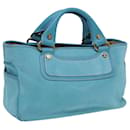 CELINE Hand Bag Suede Blue Auth 84759 - Céline