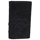 CHANEL Cambon Line Long Wallet Leather Black CC Auth bs16463 - Chanel