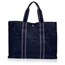 Hermes Paris Vintage Black and Grey Canvas Fourre Tout GM Bag Tote - Hermès