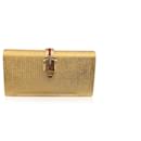 Vintage seltener goldfarbener Metallkorb-Look Abend-Clutch - Gucci