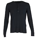 Tom Ford Buttoned Long Sleeve Top in Black Cotton 