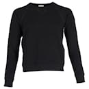 Saint Laurent Langarm-Pullover aus schwarzer Baumwolle