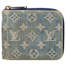 Portafoglio Zippy in denim monogram blu Louis Vuitton