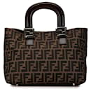 Fendi Tote Twins Pequeno em Lona Zucca Marrom