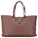 Bottega Veneta Pink Medium Intrecciato Capri Tote