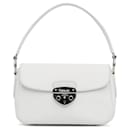 Prada White Saffiano Lux Pushlock Flap