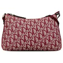 Bolso de hombro de lona oblicua roja Dior