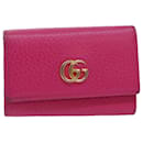 GUCCI GG Marmont Key Case Leather Pink Auth am6672 - Gucci