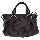 CELINE Schultertasche aus Leder 2way Braun Auth bs16344 - Céline