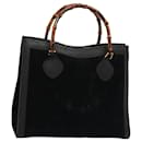 GUCCI Bamboo Hand Bag Suede Black 002 2853 0260 0 Auth ep4973 - Gucci