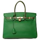 HERMES Birkin 35 Bag in Green Leather - 102039 - Hermès