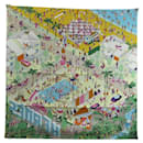 NEUF FOULARD HERMES ON THE BEACH H003751S CARRE 90 SOIE NEW SILK SCARF - Hermès