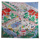 NINE HERMES SCARF ON THE BEACH H003751S SILK SQUARE 90 NEW SILK SCARF - Hermès