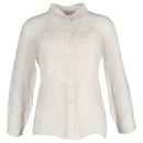 Celine See Through Blouse in White Acetate - Céline