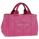 PRADA Canapa PM Hand Bag Canvas Pink Auth bs16332 - Prada