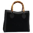 Sac à main en daim noir GUCCI Bamboo 002 1186 0260 Auth ep4906 - Gucci