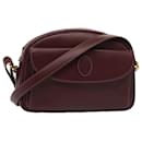 Bolsa de ombro CARTIER em couro vinho tinto Auth yk13920 - Cartier