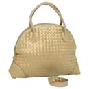 BOTTEGA VENETA INTRECCIATO Hand Bag Leather 2way Gold Tone Auth bs16336 - Autre Marque