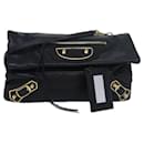 Borsa busta metallica classica BALENCIAGA in pelle nera 438791 Auth bs16228 - Balenciaga