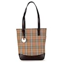 Braune Burberry Haymarket Check Tote Tasche