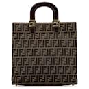 Sac fourre-tout en toile Zucca Fendi marron