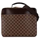 Sac à dos d'affaires Louis Vuitton Damier Ebene Porte Ordinateur Sabana marron