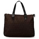 Tote en toile Zucchino marron de Fendi