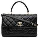 Black Chanel Medium Lambskin Trendy Flap Satchel