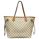 Bolsa tote Neverfull MM Damier Azur Louis Vuitton branca