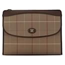 Clutch in nylon a quadri vintage Burberry marrone