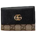 Black Gucci GG Supreme Marmont 6 Key Holder Case