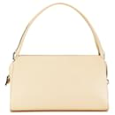 Bolso de hombro de cuero beige Prada