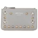 Gray Jimmy Choo Star Studded Nancy Coin Pouch and Key Holder