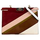 White Fendi Pony Hair and Leather Peekaboo Clutch Crossbody