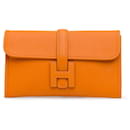 Bolso Clutch Jige Duo en Swift naranja de Hermès