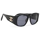 Black Chanel CC Tinted Oversized Sunglasses