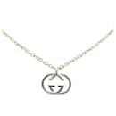 Collana con pendente G intrecciato in argento sterling Gucci