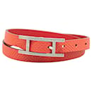 Bracelete duplo tour Behapi Epsom vermelho Hermès