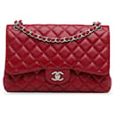 Sac à épaule Red Chanel Jumbo Classic Caviar Double Flap