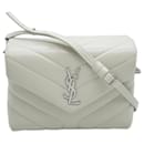 Borsa Toy Loulou in vitello vintage bianco di Saint Laurent