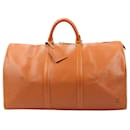 Bolsa de viagem Keepall 50 em couro Epi Louis Vuitton em marrom M42968