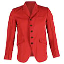 Ann Demeulemeester Single-Breasted Blazer in Red Cotton